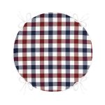 - RealHomes Yuvarlak Fermuarlı Minder - Realhomes  Realhomes Bordo Lacivert Ekose Desenli Modern Yuvarlak Fermuarlı Sandalye Minderi Realhomes