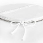 Realhomes Gri Krem Ekose Desenli Dijital Baskılı Modern Yuvarlak Fermuarlı Sandalye Minderi Realhomes