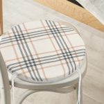 - RealHomes Yuvarlak Fermuarlı Minder - Realhomes Krem Renkte Ekose Desenli Yuvarlak Fermuarlı Sandalye Minderi Realhomes