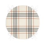 - RealHomes Yuvarlak Fermuarlı Minder - Realhomes Krem Renkte Ekose Desenli Yuvarlak Fermuarlı Sandalye Minderi Realhomes