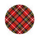 - RealHomes Yuvarlak Fermuarlı Minder - Realhomes  Kırmızı Zeminli Ekose Desenli Yuvarlak Fermuarlı Sandalye Minderi Realhomes