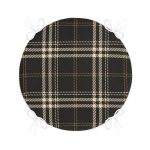 - RealHomes Yuvarlak Fermuarlı Minder - Realhomes Siyah Zeminli Ekose Desenli Dijital Baskılı Yuvarlak Fermuarlı Sandalye Minderi Realhomes