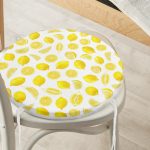 Limon Desenli 3D Dijital Baskılı Yuvarlak Fermuarlı Sandalye Minderi Realhomes