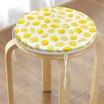 Limon Desenli 3D Dijital Baskılı Yuvarlak Fermuarlı Sandalye Minderi Realhomes