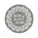 Home Sweet Home Dijital Baskılı Yuvarlak Fermuarlı Sandalye Minderi Realhomes