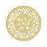 - RealHomes Yuvarlak Fermuarlı Minder - Realhomes Home Sweet Home Desenli Dijital Baskılı Yuvarlak Fermuarlı Sandalye Minderi Realhomes