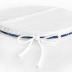 - RealHomes Yuvarlak Fermuarlı Minder - Realhomes  Altın Varaklı Mavi Zeminli Modern Yuvarlak Fermuarlı Sandalye Minderi Realhomes