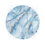 - RealHomes Yuvarlak Fermuarlı Minder - Realhomes Mavi Renkli Mermer Desenli Dijital Baskılı Yuvarlak Fermuarlı Sandalye Minderi Realhomes