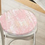 - RealHomes Yuvarlak Fermuarlı Minder - Realhomes Palmiye Desenli Mermer Zeminli Yuvarlak Fermuarlı Sandalye Minderi Realhomes