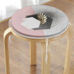 Modern 3D Mermer Temalı Dijital Baskılı Yuvarlak Fermuarlı Sandalye Minderi Realhomes