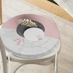 - RealHomes Yuvarlak Fermuarlı Minder - Realhomes  Modern 3D Mermer Desenli Dijital Baskılı Yuvarlak Fermuarlı Sandalye Minderi Realhomes