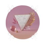 - RealHomes Yuvarlak Fermuarlı Minder - Realhomes Pembe Zeminli Üçgen Mermer Motifli Modern Yuvarlak Fermuarlı Sandalye Minderi Realhomes