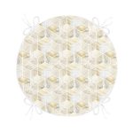 - RealHomes Yuvarlak Fermuarlı Minder - Realhomes  Geometrik Mermer Zeminli Modern Yuvarlak Fermuarlı Sandalye Minderi Realhomes