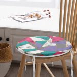 Realhomes Geometrik Şekilli Mermer Baskılı Modern Yuvarlak Fermuarlı Sandalye Minderi Realhomes