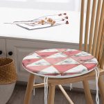 - RealHomes Yuvarlak Fermuarlı Minder - Realhomes  Geometrik Üçgen Şekilli Mermer Desenli Yuvarlak Fermuarlı Sandalye Minderi Realhomes