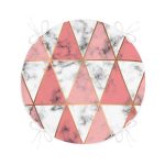 - RealHomes Yuvarlak Fermuarlı Minder - Realhomes  Geometrik Üçgen Şekilli Mermer Desenli Yuvarlak Fermuarlı Sandalye Minderi Realhomes