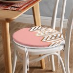 - RealHomes Yuvarlak Fermuarlı Minder - Realhomes Gold ve Pembe Renkli Mermer Desenli Modern Yuvarlak Fermuarlı Sandalye Minderi Realhomes