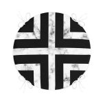 - RealHomes Yuvarlak Fermuarlı Minder - Realhomes  Mermer Zeminli Siyah Geometrik Desenli Modern Yuvarlak Fermuarlı Sandalye Minderi Realhomes