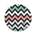 Pembe Mavi Geometrik Mermer Zeminli Dijital Baskılı Yuvarlak Fermuarlı Sandalye Minderi Realhomes