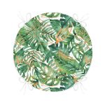 - RealHomes Yuvarlak Fermuarlı Minder - Realhomes  Amazon Yaprakları Dijital Baskılı Modern Yuvarlak Fermuarlı Sandalye Minderi Realhomes