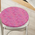 - RealHomes Yuvarlak Fermuarlı Minder - Realhomes Pembe Altın Varaklı Ogea Desenli Yuvarlak Fermuarlı Sandalye Minderi Realhomes