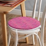 - RealHomes Yuvarlak Fermuarlı Minder - Realhomes Pembe Altın Varaklı Ogea Desenli Yuvarlak Fermuarlı Sandalye Minderi Realhomes