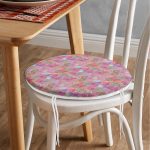 - RealHomes Yuvarlak Fermuarlı Minder - Realhomes  Ogea Pudra Zeminli Özel Tasarım Yuvarlak Fermuarlı Sandalye Minderi Realhomes