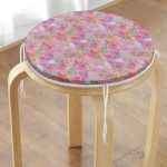 - RealHomes Yuvarlak Fermuarlı Minder - Realhomes  Ogea Pudra Zeminli Özel Tasarım Yuvarlak Fermuarlı Sandalye Minderi Realhomes