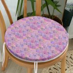 - RealHomes Yuvarlak Fermuarlı Minder - Realhomes  Geometrik Açık Pudra Renkli Modern Yuvarlak Fermuarlı Sandalye Minderi Realhomes