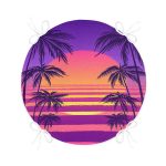 - RealHomes Yuvarlak Fermuarlı Minder - Realhomes  Mor Renkli Plaj Özel Tasarımlı Dijital Baskılı Modern Yuvarlak Fermuarlı Sandalye Minderi Realhomes