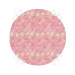 Pudra Zeminli Ogea Desenli Özel Tasarım Modern Yuvarlak Fermuarlı Sandalye Minderi Realhomes