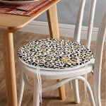 - RealHomes Yuvarlak Fermuarlı Minder - Realhomes  Zebra Desenli Altın Detaylı Modern Yuvarlak Fermuarlı Sandalye Minderi Realhomes