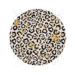 - RealHomes Yuvarlak Fermuarlı Minder - Realhomes  Zebra Desenli Altın Detaylı Modern Yuvarlak Fermuarlı Sandalye Minderi Realhomes