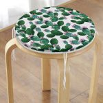 - RealHomes Yuvarlak Fermuarlı Minder - Realhomes  Kaktüs Desenli Watercolor Renkli Modern Yuvarlak Fermuarlı Sandalye Minderi Realhomes