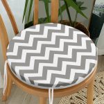 Zikzak Desenli Dijital Baskılı Yuvarlak Fermuarlı Sandalye Minderi Realhomes
