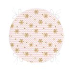 - RealHomes Yuvarlak Fermuarlı Minder - Realhomes Realhomes Zikzak Pudra Zeminli Altın Detaylı Modern Yuvarlak Fermuarlı Sandalye Minderi Realhomes