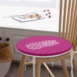 - RealHomes Yuvarlak Fermuarlı Minder - Realhomes  Fuşya Zeminde Ananas Desenli Modern Tasarım Yuvarlak Fermuarlı Sandalye Minderi Realhomes