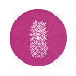 - RealHomes Yuvarlak Fermuarlı Minder - Realhomes  Fuşya Zeminde Ananas Desenli Modern Tasarım Yuvarlak Fermuarlı Sandalye Minderi Realhomes