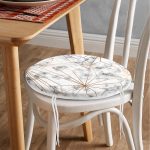 - RealHomes Yuvarlak Fermuarlı Minder - Realhomes  Mermer Zeminde Altın Geometrik Şekiller Özel Tasarımlı Yuvarlak Fermuarlı Sandalye Minderi Realhomes