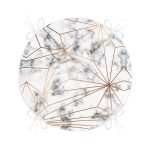 - RealHomes Yuvarlak Fermuarlı Minder - Realhomes  Mermer Zeminde Altın Geometrik Şekiller Özel Tasarımlı Yuvarlak Fermuarlı Sandalye Minderi Realhomes