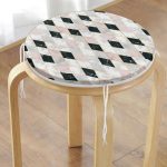 Mermer Zeminli Baklava Desenli Özel Tasarım Yuvarlak Fermuarlı Sandalye Minderi Realhomes