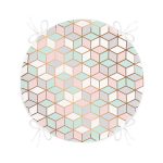 - RealHomes Yuvarlak Fermuarlı Minder - Realhomes Geometrik Desenli 3D Özel Tasarımlı Modern Yuvarlak Fermuarlı Sandalye Minderi Realhomes