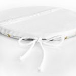 - RealHomes Yuvarlak Fermuarlı Minder - Realhomes  Realhomes Mavi Gri Gold Zikzak Desenli Özel Tasarımlı Modern Yuvarlak Fermuarlı Sandalye Minderi Realhomes