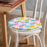 Realhomes Gri Zikzak Desenli Ananaslar Modern Yuvarlak Fermuarlı Sandalye Minderi Realhomes