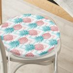 - RealHomes Yuvarlak Fermuarlı Minder - Realhomes  Realhomes Renkli Zeminli Ananaslar Özel Tasarım Modern Yuvarlak Fermuarlı Sandalye Minderi Realhomes