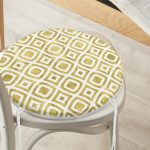 - RealHomes Yuvarlak Fermuarlı Minder - Realhomes Geometrik Şekilli Altın Detaylı Modern Yuvarlak Fermuarlı Sandalye Minderi Realhomes