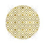 - RealHomes Yuvarlak Fermuarlı Minder - Realhomes Geometrik Şekilli Altın Detaylı Modern Yuvarlak Fermuarlı Sandalye Minderi Realhomes