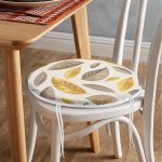 - RealHomes Yuvarlak Fermuarlı Minder - Realhomes Renkli Sonbahar Yaprakları Özel Tasarımlı Modern Yuvarlak Fermuarlı Sandalye Minderi Realhomes