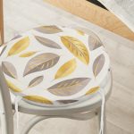 - RealHomes Yuvarlak Fermuarlı Minder - Realhomes Renkli Sonbahar Yaprakları Özel Tasarımlı Modern Yuvarlak Fermuarlı Sandalye Minderi Realhomes