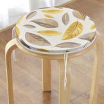 - RealHomes Yuvarlak Fermuarlı Minder - Realhomes Renkli Sonbahar Yaprakları Özel Tasarımlı Modern Yuvarlak Fermuarlı Sandalye Minderi Realhomes